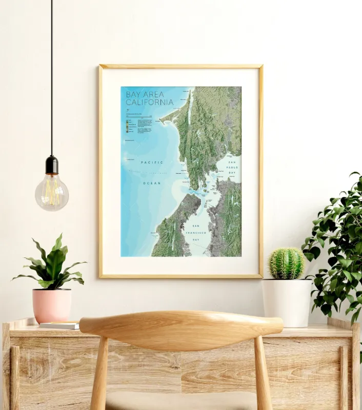 Bay Area, CA Map Print