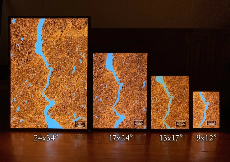 Custom Backlit Topographic Map