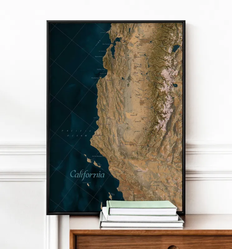 Hand-Lettered California Map Print