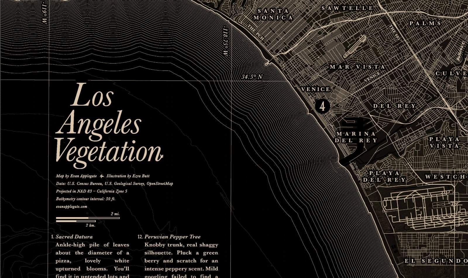 Los Angeles Vegetation Map Print — photo 6