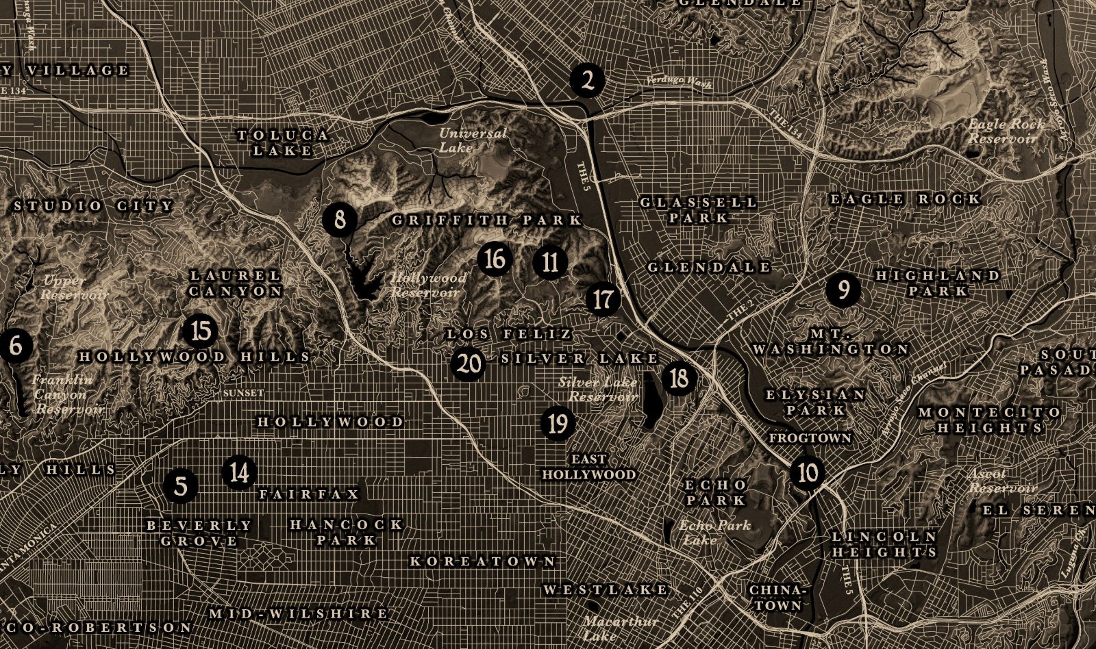 Los Angeles Vegetation Map Print — photo 9