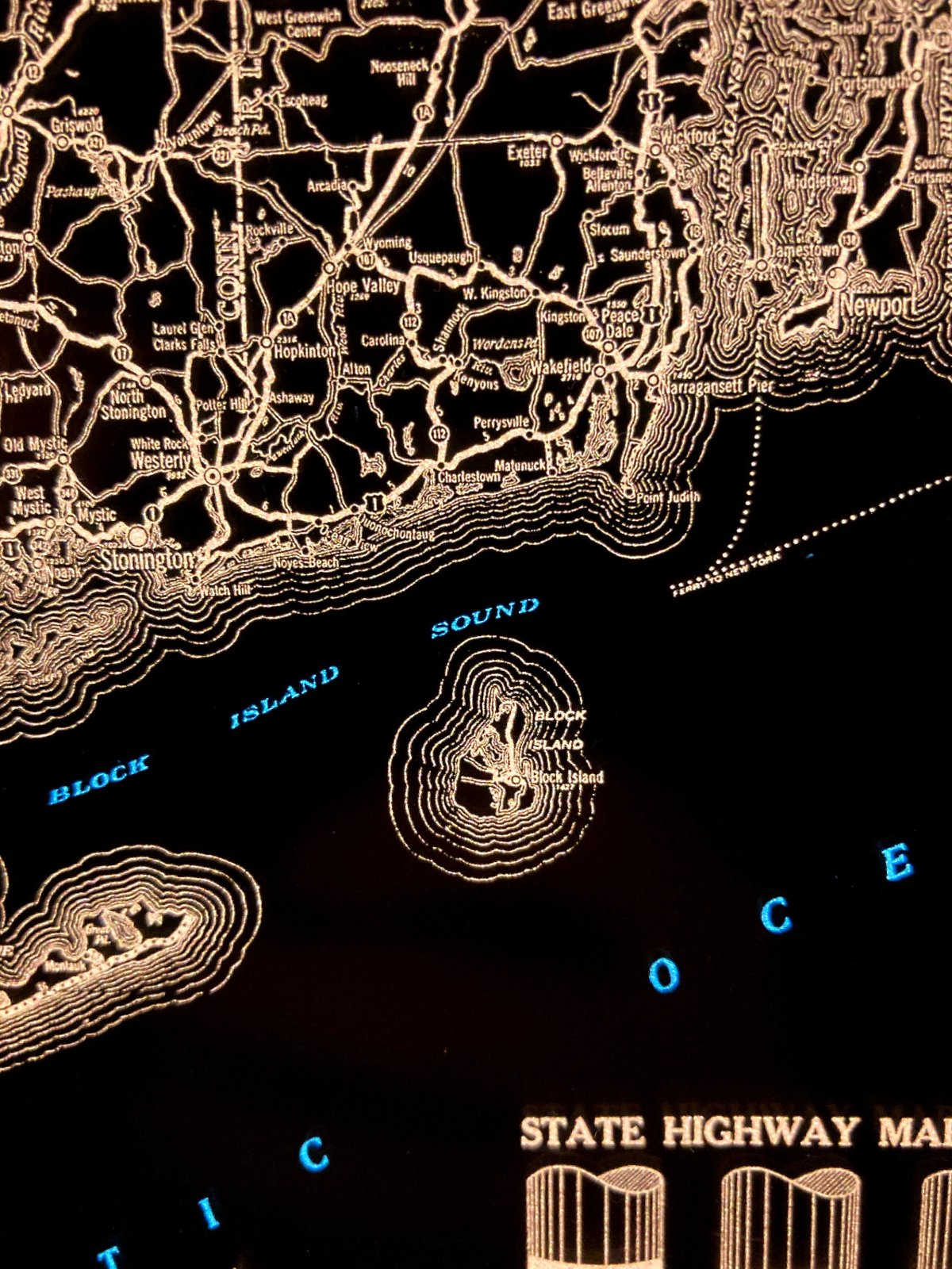 Backlit Map of Massachusetts, Connecticut & Rhode Island — photo 4
