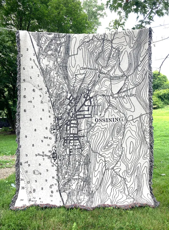 Ossining, New York Map Blanket
