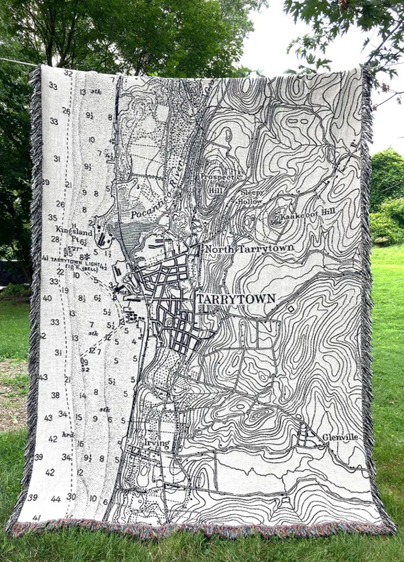 Tarrytown, NY Map Blanket